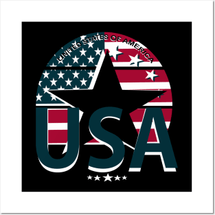 USA flag Posters and Art